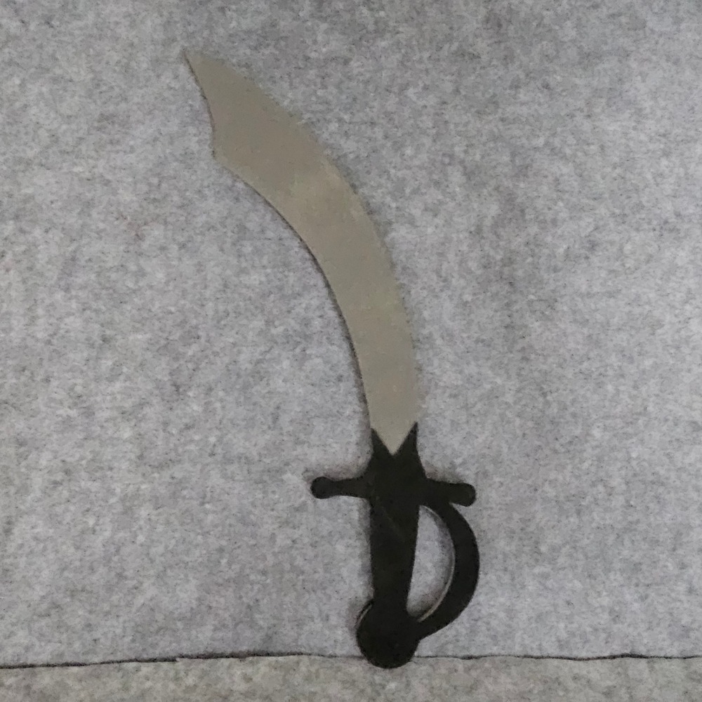Foam Scimitar Pirate Sword Costume Prop Silver Black 19.5 Inch Toy